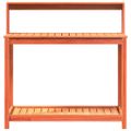 vidaXL Stôl na presádzanie s policami hnedý 108x50x109,5 cm borovica