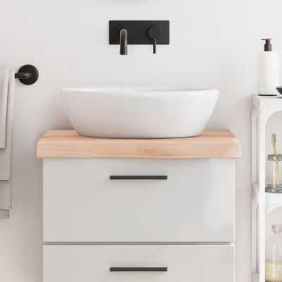 vidaXL Kúpeľňová doska 60x60x(2-6) cm neošetrený masív