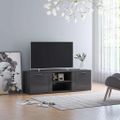vidaXL TV skrinka, lesklá sivá 120x34x37 cm, drevotrieska