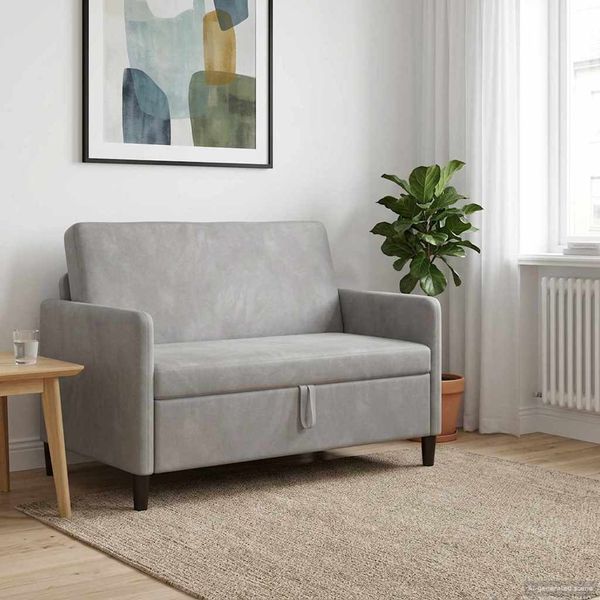 vidaXL Sofa s úložným priestorom Svetlosivá 122 x 78 x 87 cm Polyester