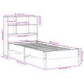 vidaXL Posteľ s knižnicou bez matraca 75x190 cm borovicový masív