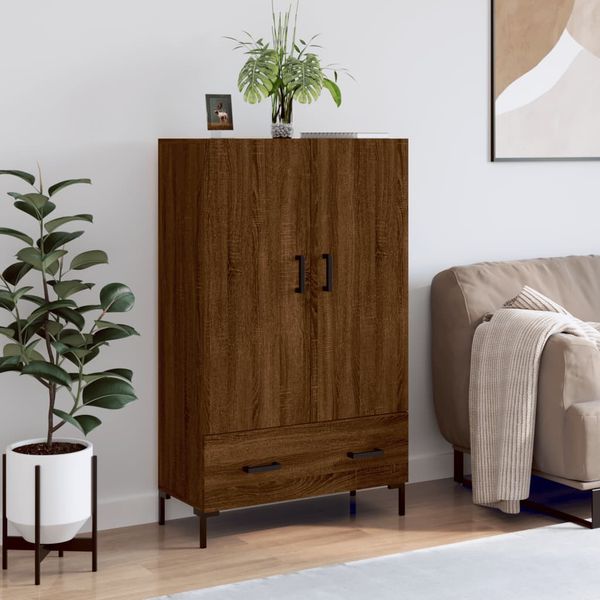 vidaXL Vysoká skrinka hnedý dub 69,5x31x115 cm kompozitné drevo