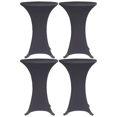 vidaXL Naťahovacie obrusy na stôl 4 ks antracitové 70 cm
