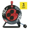 Prodlužovací kabel EMOS P08525W na bubne 25 m / 4 zásuvky / modrý / PVC / 230 V / 1,5 mm2