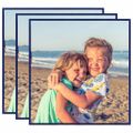 vidaXL Fotorámiky na stôl, koláž 3 ks, modré 20x20 cm, MDF