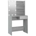vidaXL Toaletný stolík s LED sivý dub sonoma 74,5x40x141 cm
