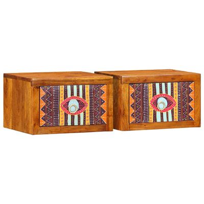 vidaXL Nočný stolík so zásuvkou 2 pcs Hnedá 35 x 30 x 22 cm
