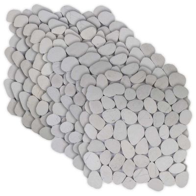 vidaXL Kamenné dlaždice Biela 30 x 30 cm Riečny štrk