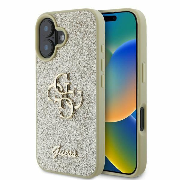Puzdro Guess pre iPhone 16 6,1" GUHCP16SHG4SGD zlaté tvrdé puzdro Fixed Glitter Big 4G