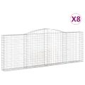 vidaXL Oblúkové gabionové koše 8 ks 400x30x140/160 cm pozink. železo