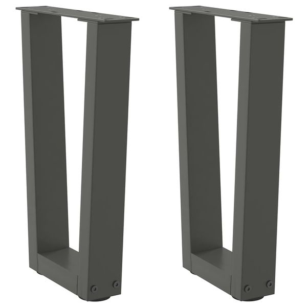 vidaXL Nohy konferenčného stolíka v tvare V, 2 ks, antracitové, 38 x (42-43,3) cm, oceľ
