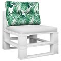 vidaXL Poduška na paletovú pohovku vzor listov 60x40x12 cm látka