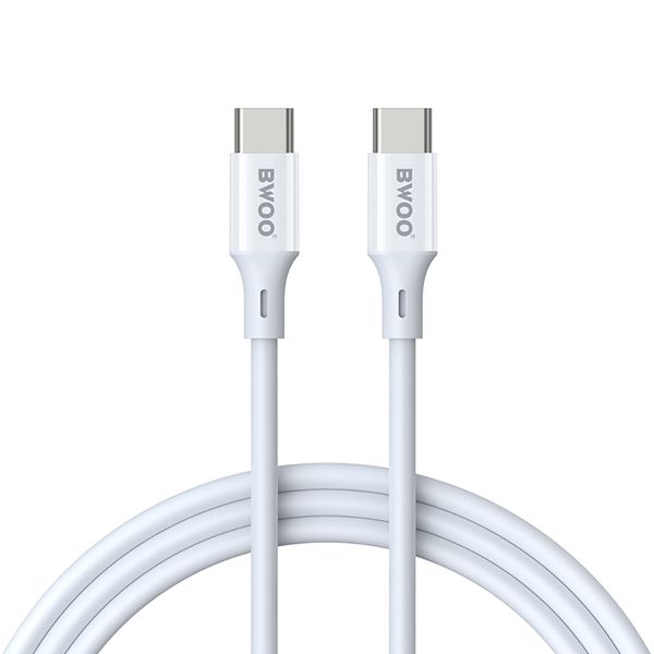 BWOO Kábel USB-C - USB-C 1m 60W ABS + TPE X282 C-C biely