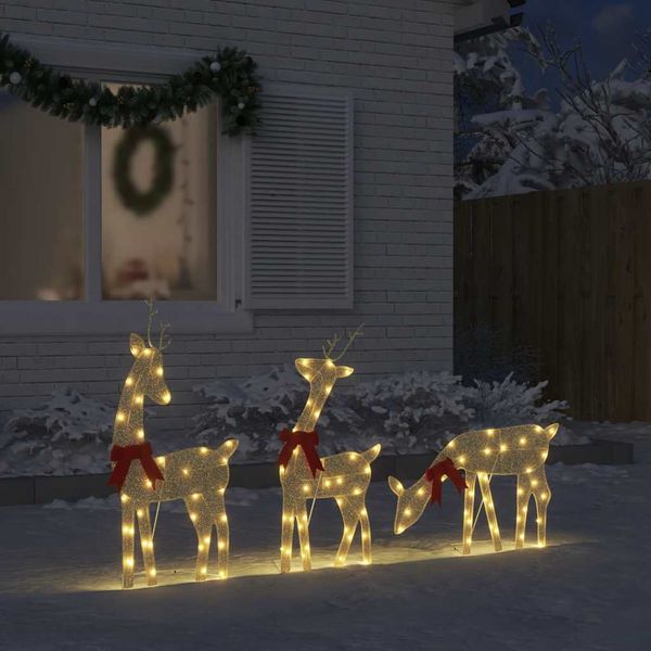 vidaXL vianočná dekorácia sob 3 ks 90 LED diód teplá biela