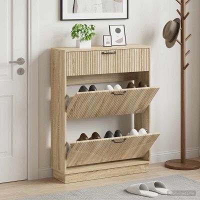 vidaXL Skriňa na topánky HOORN 78 x 24 x 100 cm Kompozitné drevo