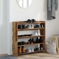 vidaXL Regál na topánky staré drevo 80x25x81 cm spracované drevo