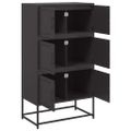 vidaXL Komoda čierna 68,5x38,5x123,5 cm oceľ