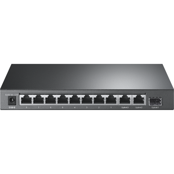 Prepojovač TP-Link TL-SL1311P 8x LAN/PoE+, 2x GLAN, 1x SFP , 65W