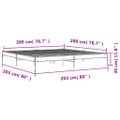 vidaXL Posteľný rám dub sonoma 200x200 cm kompozitné drevo a kov