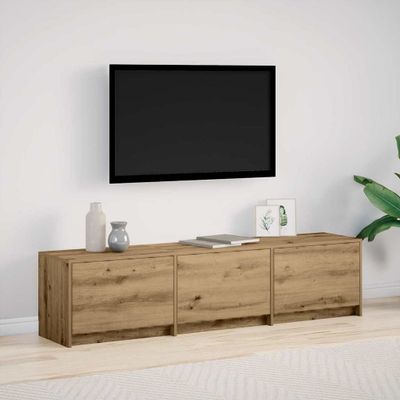 vidaXL TV skriňa s LED s LED pásikmi Remeselnícky dub 165 x 34 x 40 cm