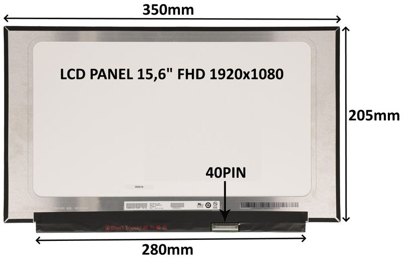 LCD PANEL 15,6'' FHD 1920x1080 40PIN MATNÝ IPS 120HZ / BEZ ÚCHYTOV