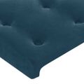 vidaXL Čelo postele s LED tmavomodré 100x5x118/128 cm zamat