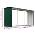 vidaXL Záhradná kôlňa na drevo zelená 330x92x153 cm galvanizovaná oceľ