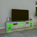 vidaXL TV skrinka s LED svetlami betónová sivá 200 x 36,5 x 40 cm