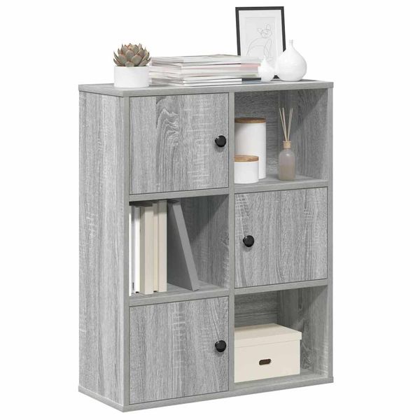 vidaXL Knižnica sivý dub sonoma 60x24x76,5 cm kompozitné drevo