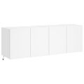 vidaXL TV nástenné skrinky s LED svetlami 2 ks biele 60x35x41 cm