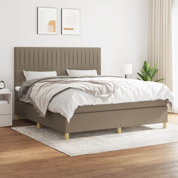 vidaXL Posteľný rám boxspring s matracom sivohned 180x200 cm látka