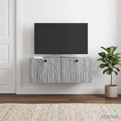 vidaXL Nástenná TV skrinka Nástenný Sivá sonoma 78,5 x 41 x 30 cm