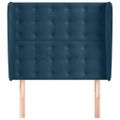 vidaXL Čelo postele so záhybmi tmavomodrá 103x23x118/128 cm zamat