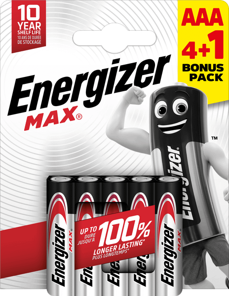 Energizer Max AAA alkalické batérie 4+1 5ks E303326200
