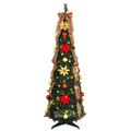 vidaXL Umelý vianočný stromček s 100 LED-i Zelená 155 cm PVC