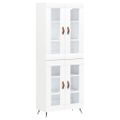 vidaXL Vysoká skrinka biela 69,5x34x180 cm spracované drevo