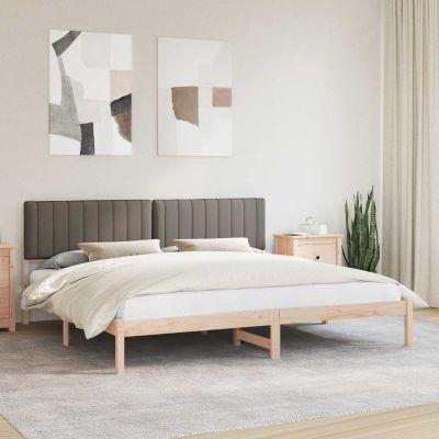 vidaXL Rám postele s čalúneným čelom Sivohnedá 200 x 200 cm