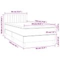 vidaXL Posteľný rám boxsping s matracom bledosivý 90x190 cm látka