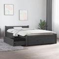vidaXL Posteľný rám so zásuvkami sivá 90x200 cm