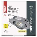 LED bodové svítidlo Exclusive strieborné, 5W teplá biela ZD3221