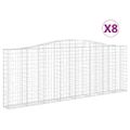 vidaXL Oblúkové gabionové koše 8 ks 400x30x140/160 cm pozink. železo
