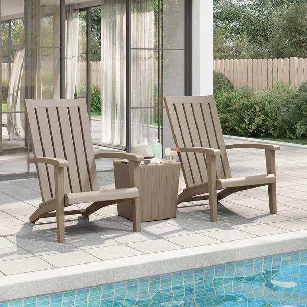 vidaXL Záhradné stoličky Adirondack 2 ks bledohnedé polypropylén