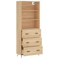 vidaXL Vysoká skrinka dub sonoma 69,5x34x180 cm spracované drevo
