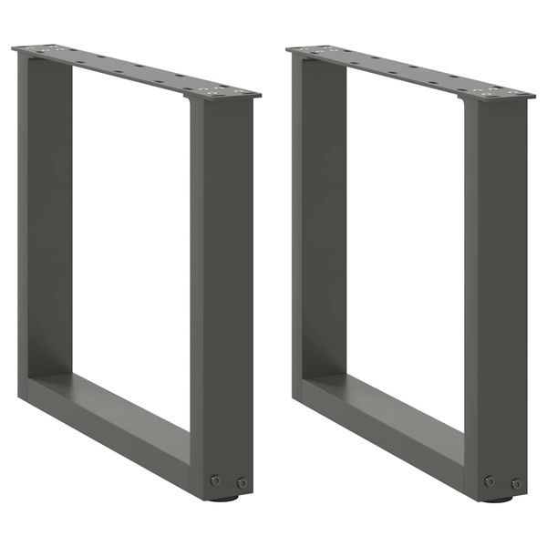 vidaXL Nohy konferenčného stolíka v tvare U, 2 ks, antracitové, 50 x (42-43) cm, oceľ