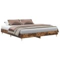 vidaXL Posteľný rám bez matraca dymový dub 160x200 cm kompozitné drevo