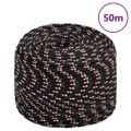 vidaXL Lodné lano čierne 6 mm 50 m polypropylén