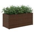 vidaXL Záhradný kvetináč s 2 nádobami hnedý 72x30x32 cm polyratan