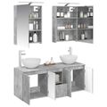 vidaXL Set kabinetov do kúpeľne 5 pcs Betónovo sivá 50 x 14,5 x 70 cm