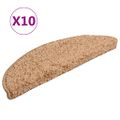 vidaXL Schodové rohože 10 ks 56x17x3 cm béžové, polkruhové