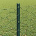 vidaXL Hexagonálny plot s stĺpom 25 x 1,2 m PVC potiahnutá oceľ Zelená